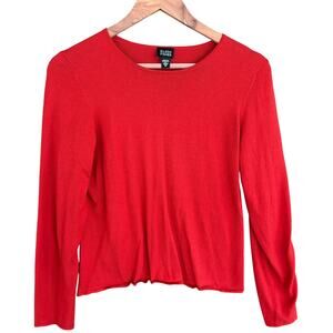 Eileen Fisher Crewneck Pullover Sweater M Red Top Shirt Capsule Minimalist